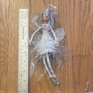 Sparkling Silver Fairy Doll Ornament